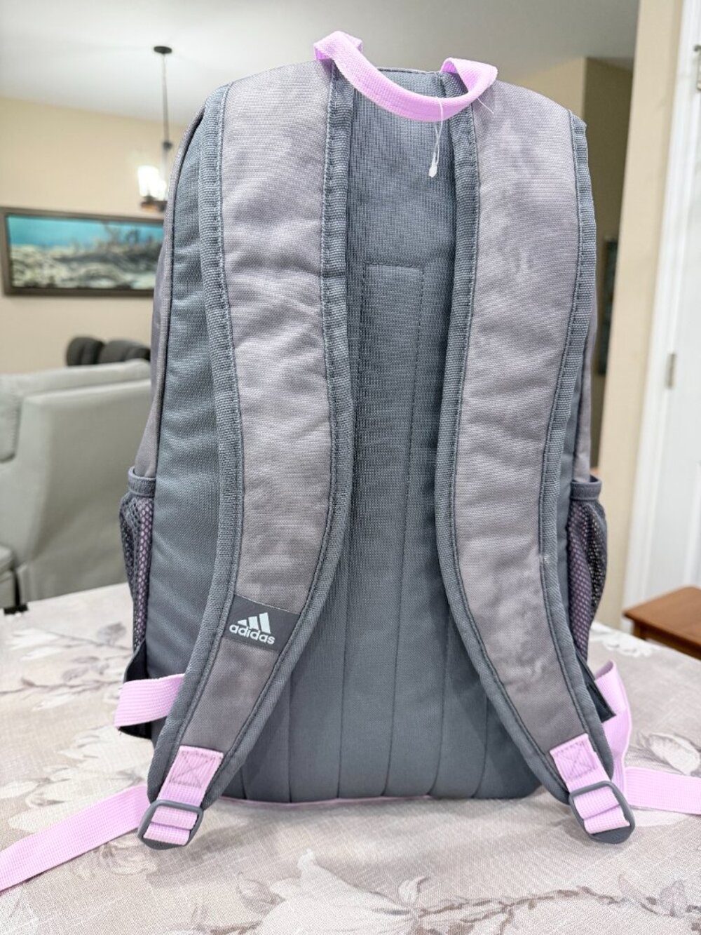 NWT adidas Young BTS Creator 2 Backpack Gray Pink Mint School Book Bag Laptop - Picture 5 of 16